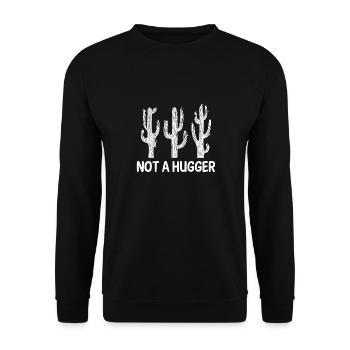 No Hugger Funny Sarcastic Cactus - Unisex Sweatshirt - black - Front - Alina (178cm) & Michal (187cm)