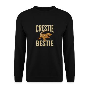 Kronengecko Eidechse Reptil Herpetologe - Unisex Pullover - Schwarz - Vorne - Alina (178cm) & Michal (187cm)