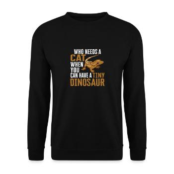 Kronengecko Eidechse Reptil Herpetologe - Unisex Pullover - Schwarz - Vorne - Alina (178cm) & Michal (187cm)