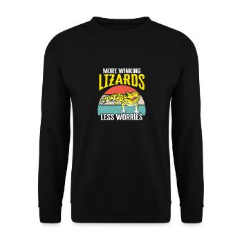 Leopard Gecko Lizard Reptiles Herpetologist - Unisex Sweatshirt - black - Front - Alina (178cm) & Michal (187cm)