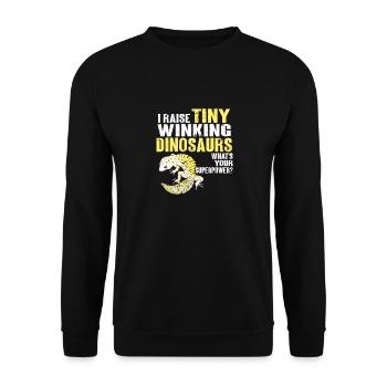 Leopardgecko Eidechse Reptilien Herpetologe - Unisex Pullover - Schwarz - Vorne - Alina (178cm) & Michal (187cm)