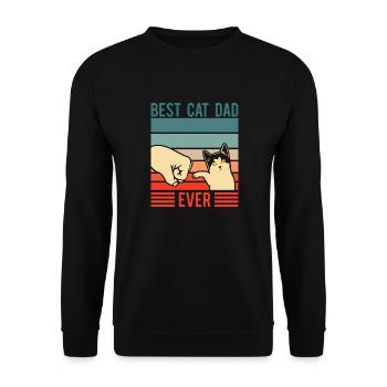 Lustiger bester Katzenvater aller Zeiten Vatertag - Unisex Pullover - Schwarz - Vorne - Alina (178cm) & Michal (187cm)