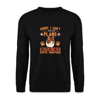 Drôle Désolé je ne peux pas avoir de plans avec mes chats - Sweat-shirt Unisexe - noir - Devant - Alina (178cm) & Michal (187cm)