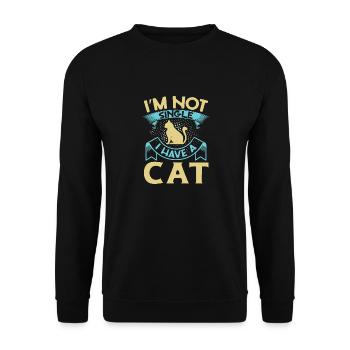 I'm Not Single I Have a Cat Funny - love cat - Unisex Sweatshirt - black - Front - Alina (178cm) & Michal (187cm)