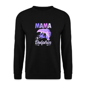 Mom Mother Mama Dolphin - Unisex Sweatshirt - black - Front - Alina (178cm) & Michal (187cm)