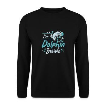 I'm a dolphin inside - Unisex Pullover - Schwarz - Vorne - Alina (178cm) & Michal (187cm)