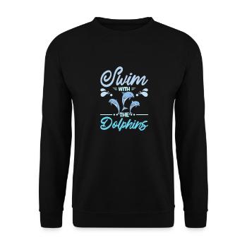 Swim with the dolphins - Unisex Pullover - Schwarz - Vorne - Alina (178cm) & Michal (187cm)