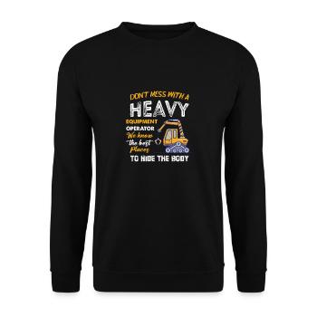 Bagger Job Baustelle Crew - Unisex Pullover - Schwarz - Vorne - Alina (178cm) & Michal (187cm)