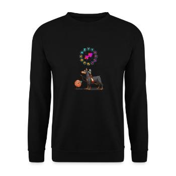 Funny Dog Lover Horoscope Sagittarius Zodiac Sign - Unisex Sweatshirt - black - Front - Alina (178cm) & Michal (187cm)