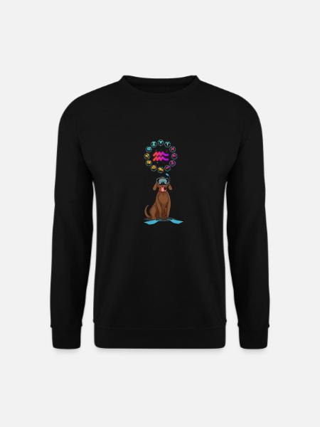 Sjov hund elsker horoskop Vandmanden Stjernetegn Ordspil - Unisex sweater - sort