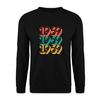 Anniversaire année 1969 / Vintage 1969 - Sweat-shirt Unisexe - noir - Devant - Alina (178cm) & Michal (187cm)