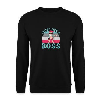 Funny Santa Claus Weihnachten Flossing Xmas Floss - Unisex Pullover - Schwarz - Vorne - Alina (178cm) & Michal (187cm)