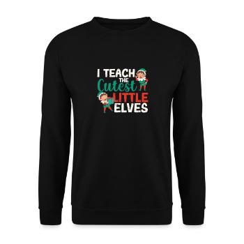 I teach the cutest little elves - Unisex Sweatshirt - black - Front - Alina (178cm) & Michal (187cm)