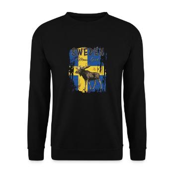 Suède - Schweden - Sverige - Moose - Sweat-shirt Unisexe - noir - Devant - Alina (178cm) & Michal (187cm)