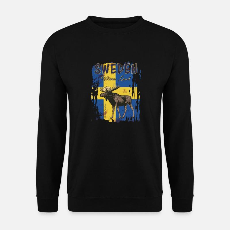 Sweden - Schweden - Sverige - Moose - Unisex Pullover - Schwarz