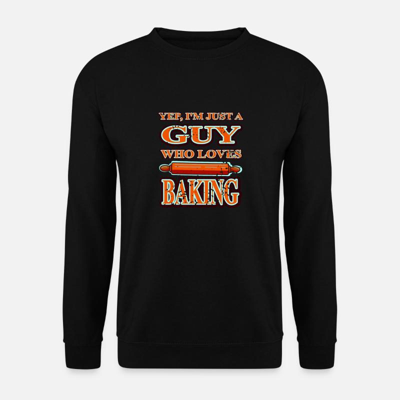 Yep I'm Just A GUY Who Loves Baking Cool Retro - Unisex Pullover - Schwarz