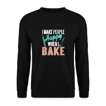 Je rends les gens heureux quand je fais cuire du boulanger rétro - Sweat-shirt Unisexe - noir - Devant - Alina (178cm) & Michal (187cm)