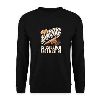 La cuisson appelle et je dois aller vintage Drôle boulanger - Sweat-shirt Unisexe - noir - Devant - Alina (178cm) & Michal (187cm)