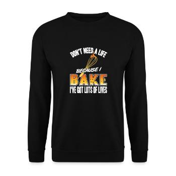 Je n’ai pas besoin de la vie parce que je fais cuire j’ai beaucoup - Sweat-shirt Unisexe - noir - Devant - Alina (178cm) & Michal (187cm)