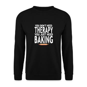 Vous n’avez pas besoin de thérapie, vous avez juste besoin de cuisiner drôle - Sweat-shirt Unisexe - noir - Devant - Alina (178cm) & Michal (187cm)
