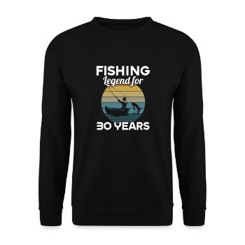 This fishing legend is 30 years 30 birthday - Unisex Sweatshirt - black - Front - Alina (178cm) & Michal (187cm)