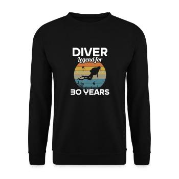 This diver legend is 30 years 30 birthday - Unisex Sweatshirt - black - Front - Alina (178cm) & Michal (187cm)