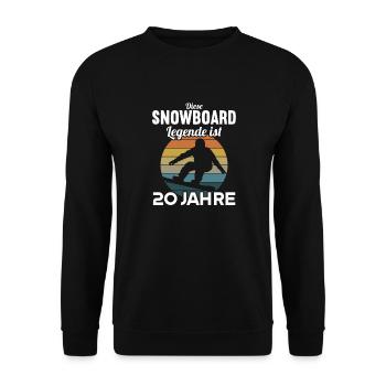 Diese Snowboard Legende ist 20 Jahre 20 Geburtstag - Unisex Pullover - Schwarz - Vorne - Alina (178cm) & Michal (187cm)