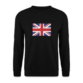 Großbritannien, britische Flagge, Flagge des Vereinigten Königreichs, - Unisex Pullover - Schwarz - Vorne - Alina (178cm) & Michal (187cm)