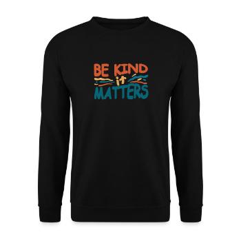 Be friendly, that counts - Unisex Sweatshirt - black - Front - Alina (178cm) & Michal (187cm)