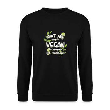 Go vegan Lifestyle Bewegung Veganismus Tierschutz - Unisex Pullover - Schwarz - Vorne - Alina (178cm) & Michal (187cm)