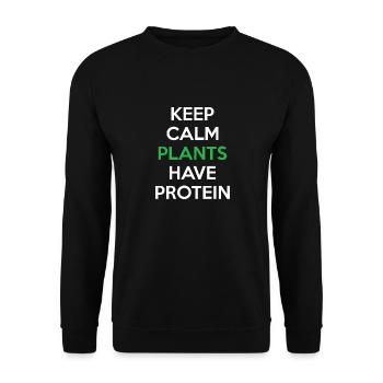 Keep calm Vegan Lifestyle Gym proteine - Unisex Pullover - Schwarz - Vorne - Alina (178cm) & Michal (187cm)