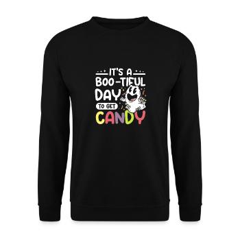 It's a boo-tiful day to get candy - Unisex Sweatshirt - black - Front - Alina (178cm) & Michal (187cm)