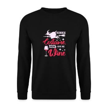 Halloween costume now give me wine - Unisex Sweatshirt - black - Front - Alina (178cm) & Michal (187cm)