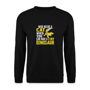 Leopard Gecko Lizard Reptiles Herpetologist - Unisex Sweatshirt - black - Front - Alina (178cm) & Michal (187cm)