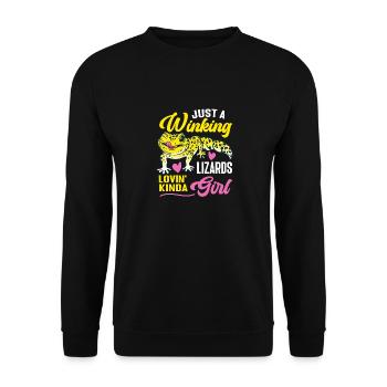 Leopard Gecko Lizard Reptiles Herpetologist - Unisex Sweatshirt - black - Front - Alina (178cm) & Michal (187cm)