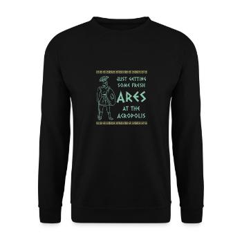 Antike Griechische Mythologie und Grichiescher - Unisex Pullover - Schwarz - Vorne - Alina (178cm) & Michal (187cm)