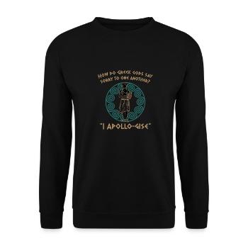 Antike Griechisches Mythologie und Griechischer - Unisex Pullover - Schwarz - Vorne - Alina (178cm) & Michal (187cm)