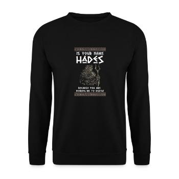 Antike Griechisches Mythologie und Griechischer - Unisex Pullover - Schwarz - Vorne - Alina (178cm) & Michal (187cm)
