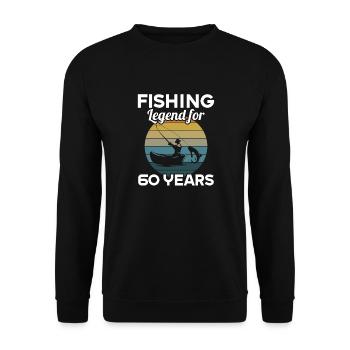 This fishing legend is 60 years 60 birthday - Unisex Sweatshirt - black - Front - Alina (178cm) & Michal (187cm)