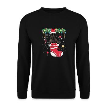 Drôle de Noël - Mignon Chien Presa Canario à Noël S - Sweat-shirt Unisexe - noir - Devant - Alina (178cm) & Michal (187cm)