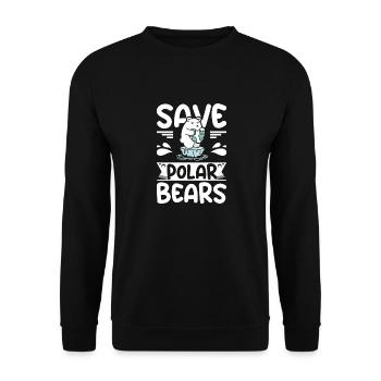 Save polar bears - Unisex Sweatshirt - black - Front - Alina (178cm) & Michal (187cm)