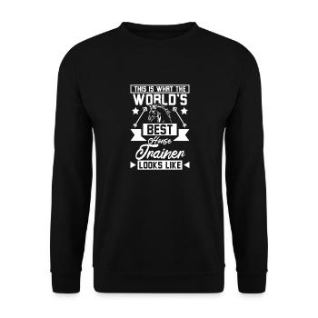 The world's best horse trainer - Unisex Pullover - Schwarz - Vorne - Alina (178cm) & Michal (187cm)