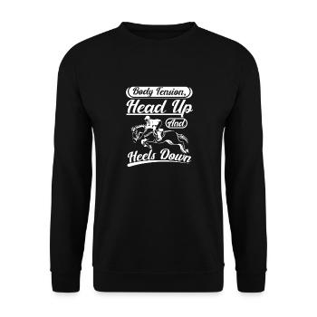 Body tension head up and heels down - Unisex Sweatshirt - black - Front - Alina (178cm) & Michal (187cm)