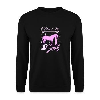 Un cheval une fille une âme - Sweat-shirt Unisexe - noir - Devant - Alina (178cm) & Michal (187cm)