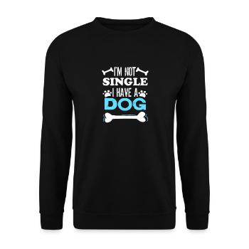 Dog Lover I am Not Single i Have a Dog Classic - Unisex Sweatshirt - black - Front - Alina (178cm) & Michal (187cm)