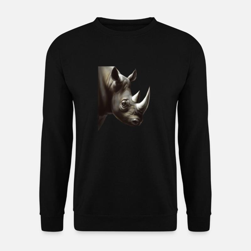 Cute Rhinoceros Rhino - Unisex Pullover - Schwarz
