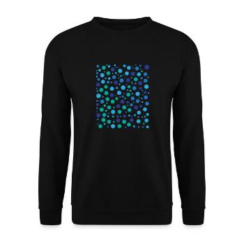 Playful Polka Dot Pattern Blue Green Circles - Unisex Sweatshirt - black - Front - Alina (178cm) & Michal (187cm)