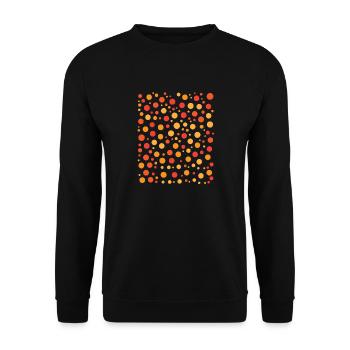 Playful Polka Dot Pattern Orange Yellow Circles - Unisex Sweatshirt - black - Front - Alina (178cm) & Michal (187cm)