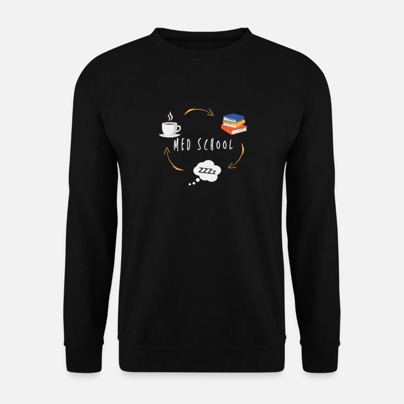 Medizinschule Kaffeebücher Schlafarzt Intern - Unisex Pullover - Schwarz