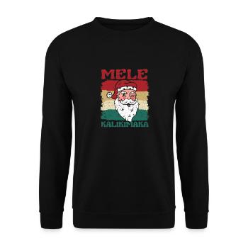 Mele Kalikimaka Christmas Santa Claus Shaka - Unisex Sweatshirt - black - Front - Alina (178cm) & Michal (187cm)